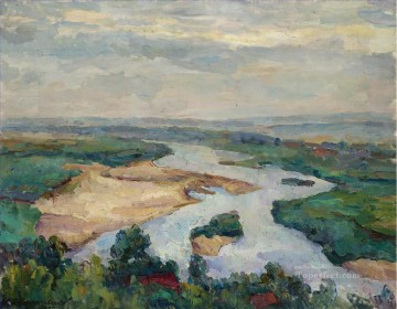 150の主題の芸術作品 Painting - クリラツコエにかかる霧 ペトル・ペトロヴィッチ・コンチャロフスキーの川の風景